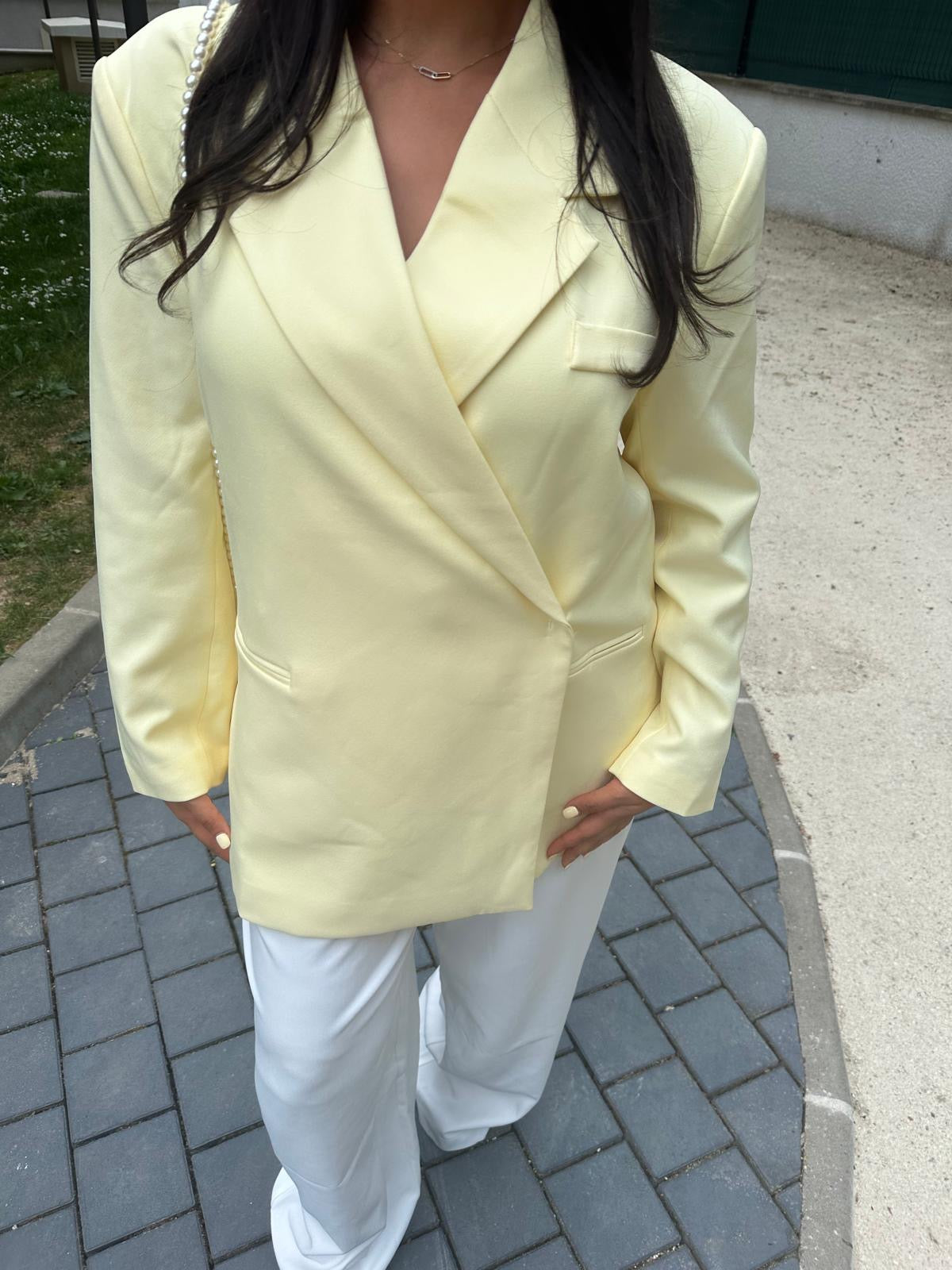 Blazer croisé jaune