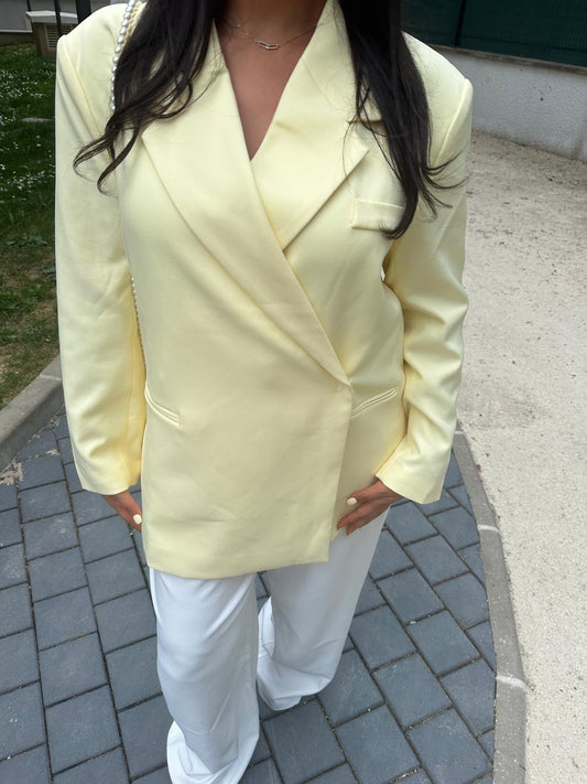 Blazer croisé jaune