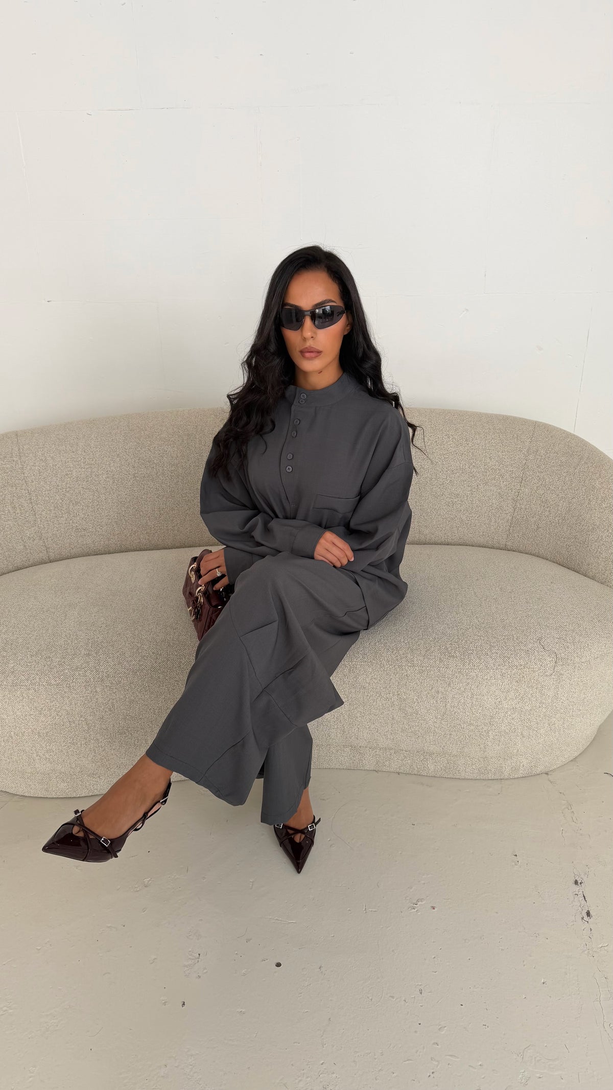Ensemble col mao gris