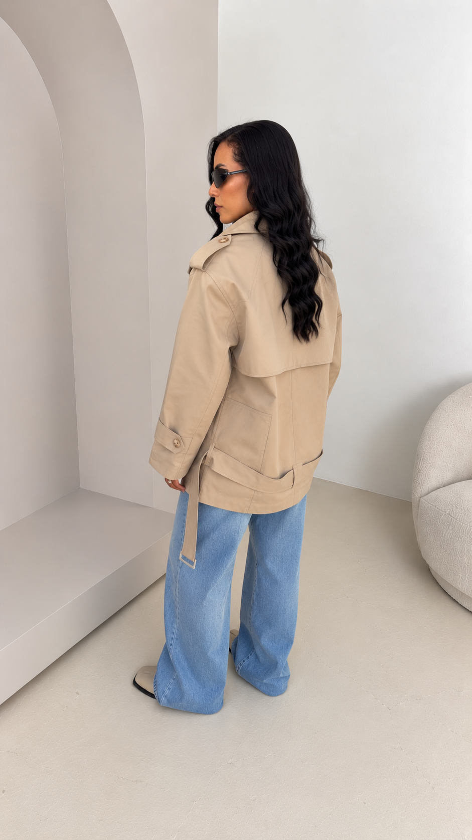 Trench mi long oversize