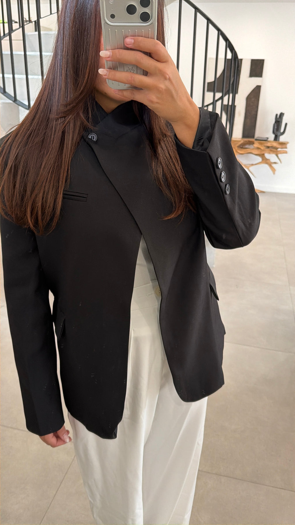 Blazer col montant noir