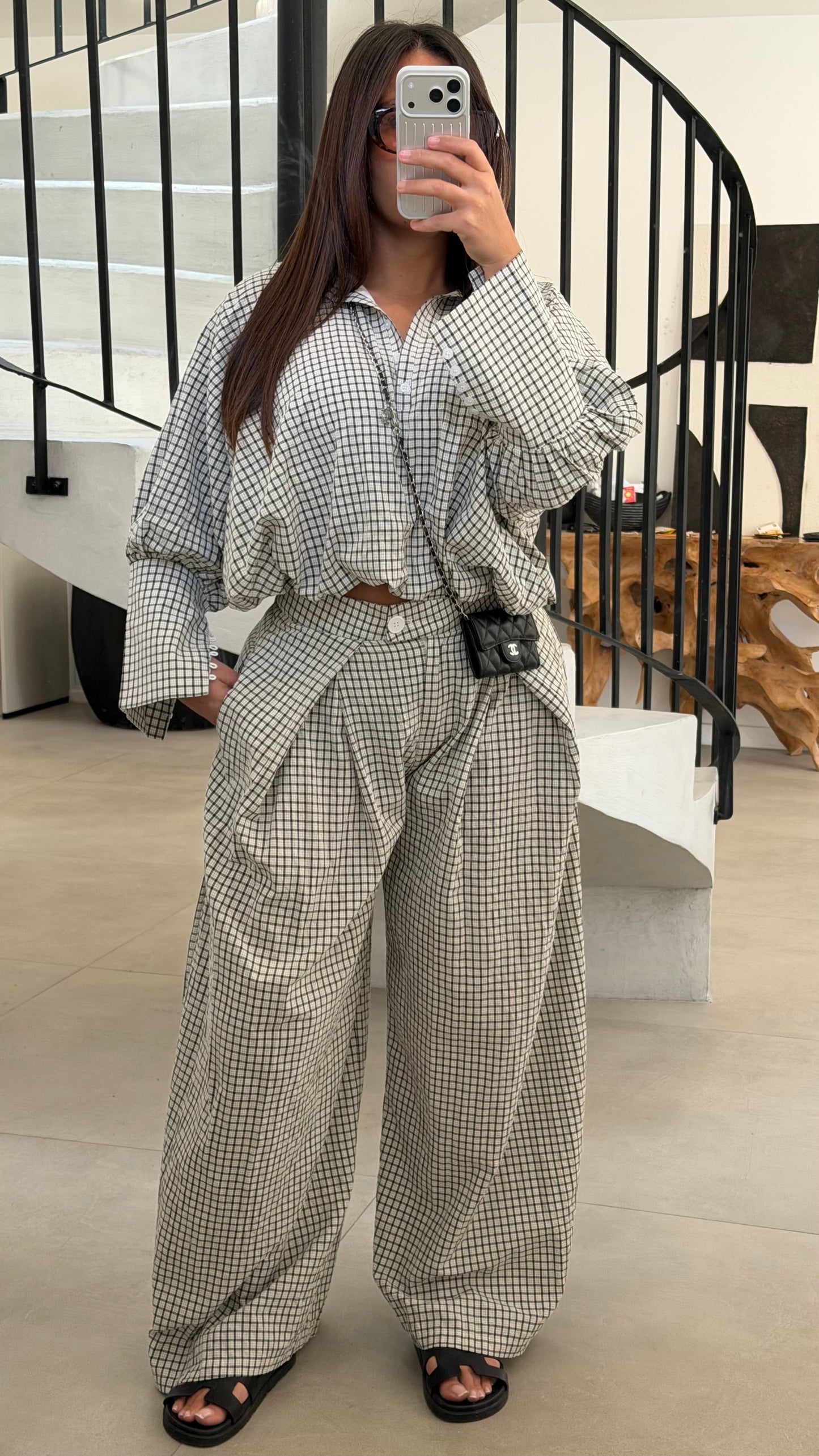 Ensemble à carreaux