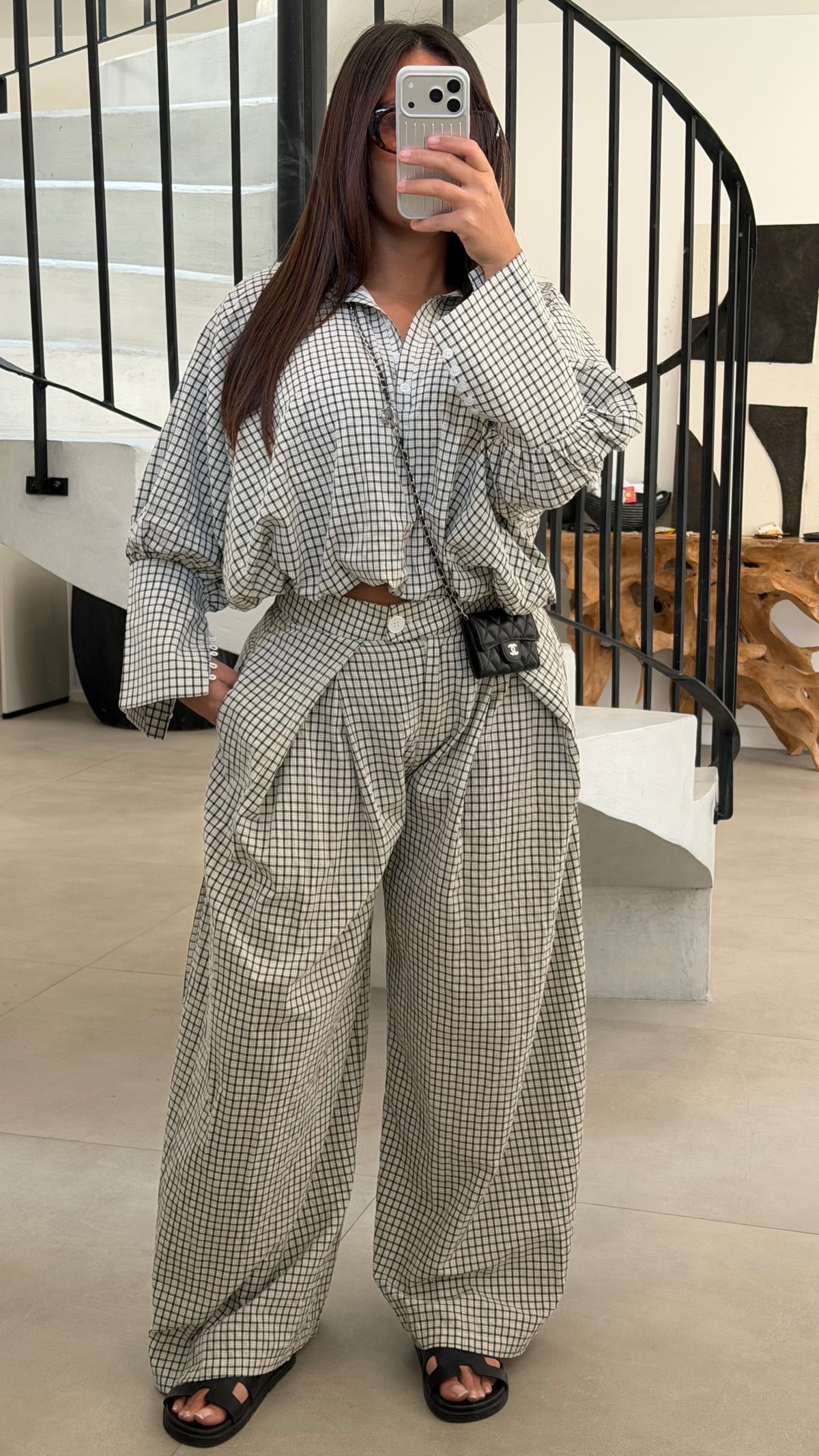 Ensemble à carreaux