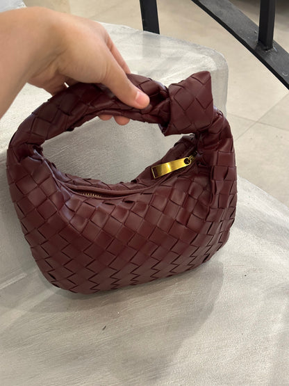 Sac tissé mini bordeaux