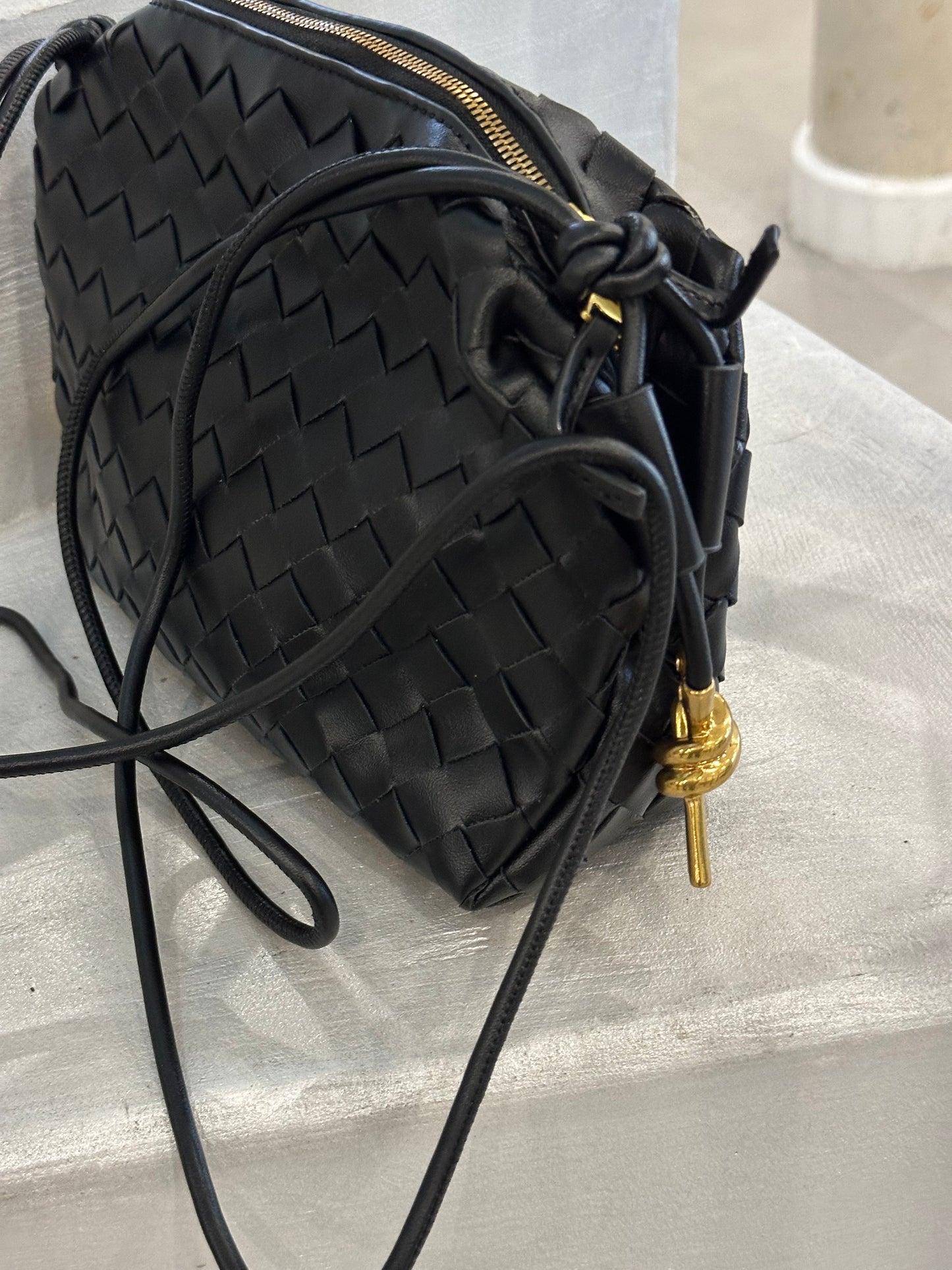 Sac tissé bandoulière noir