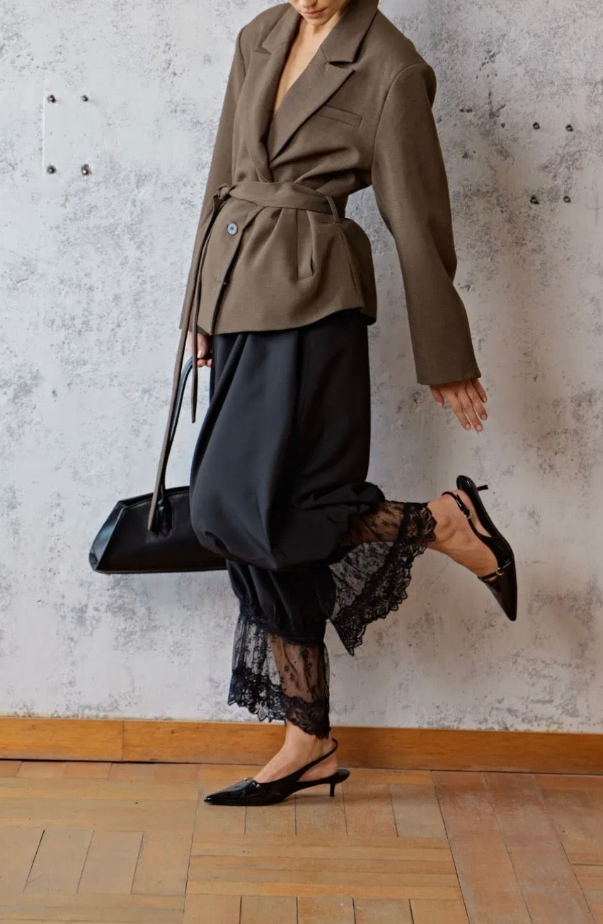 Blazer à ceinture taupe/camel