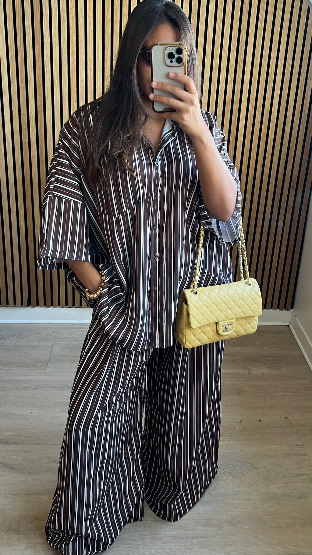 Ensemble à rayures marron