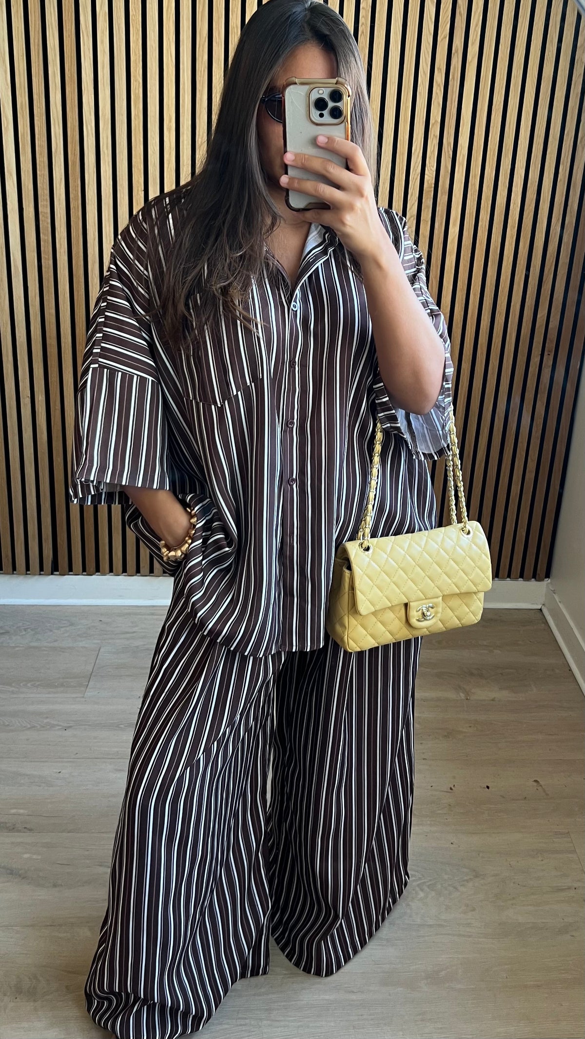 Ensemble à rayures marron