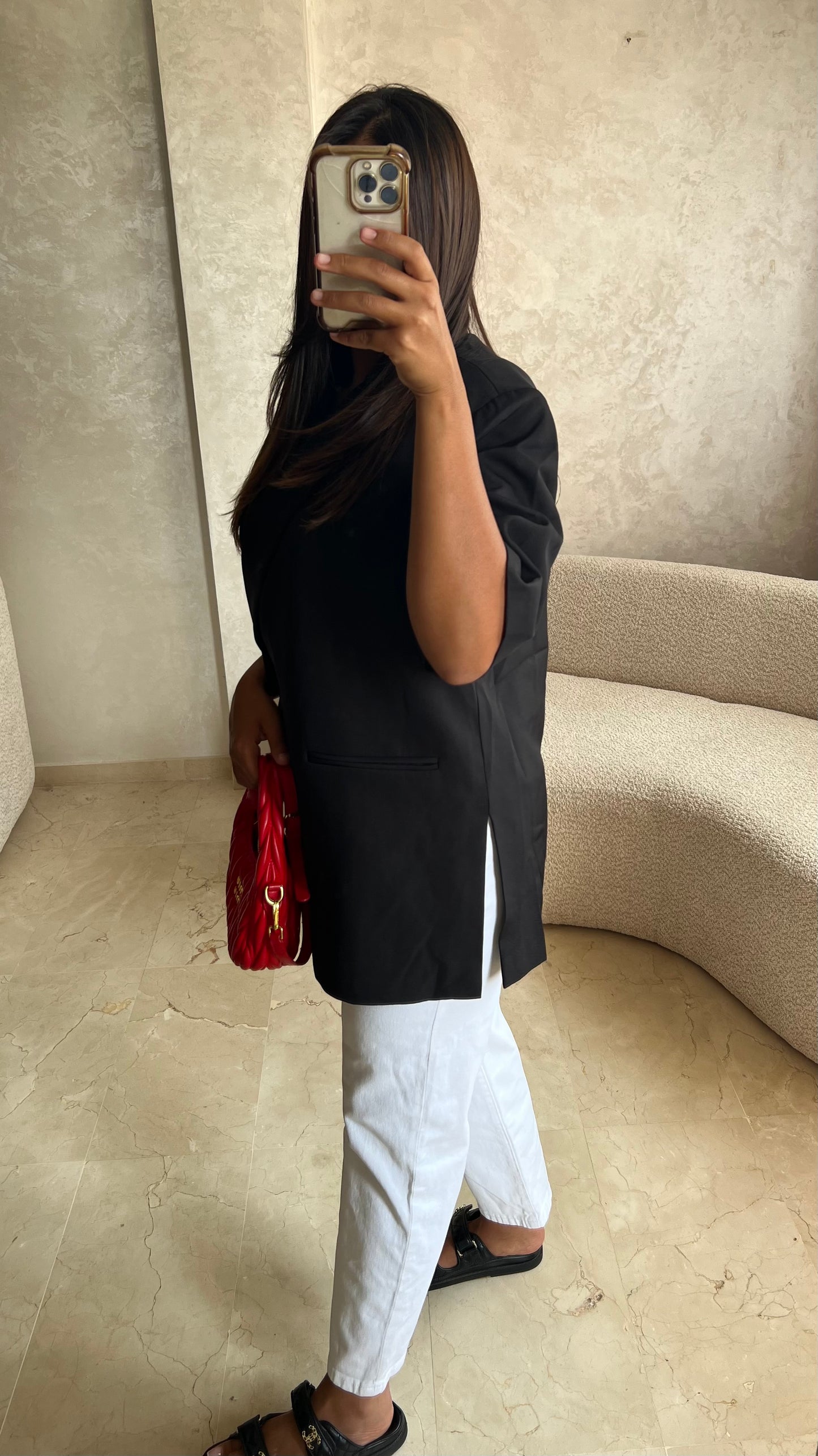 Blazer manche courte noir
