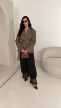 Pantalon à détails dentelle noir