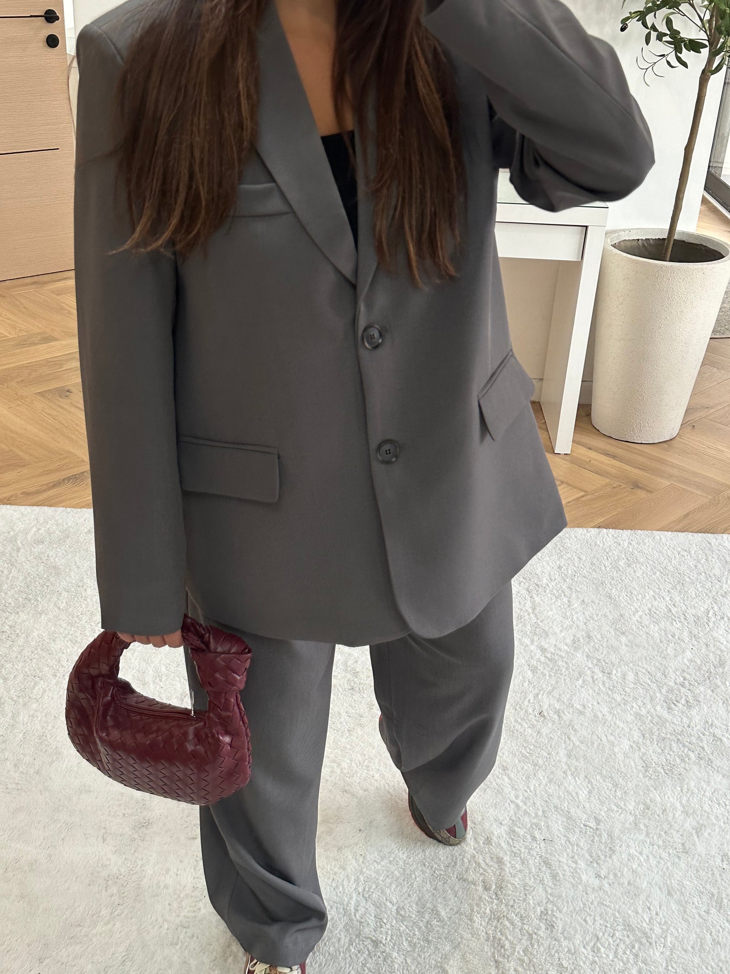 Blazer à fente gris