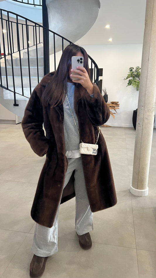 Fourrure longue choco