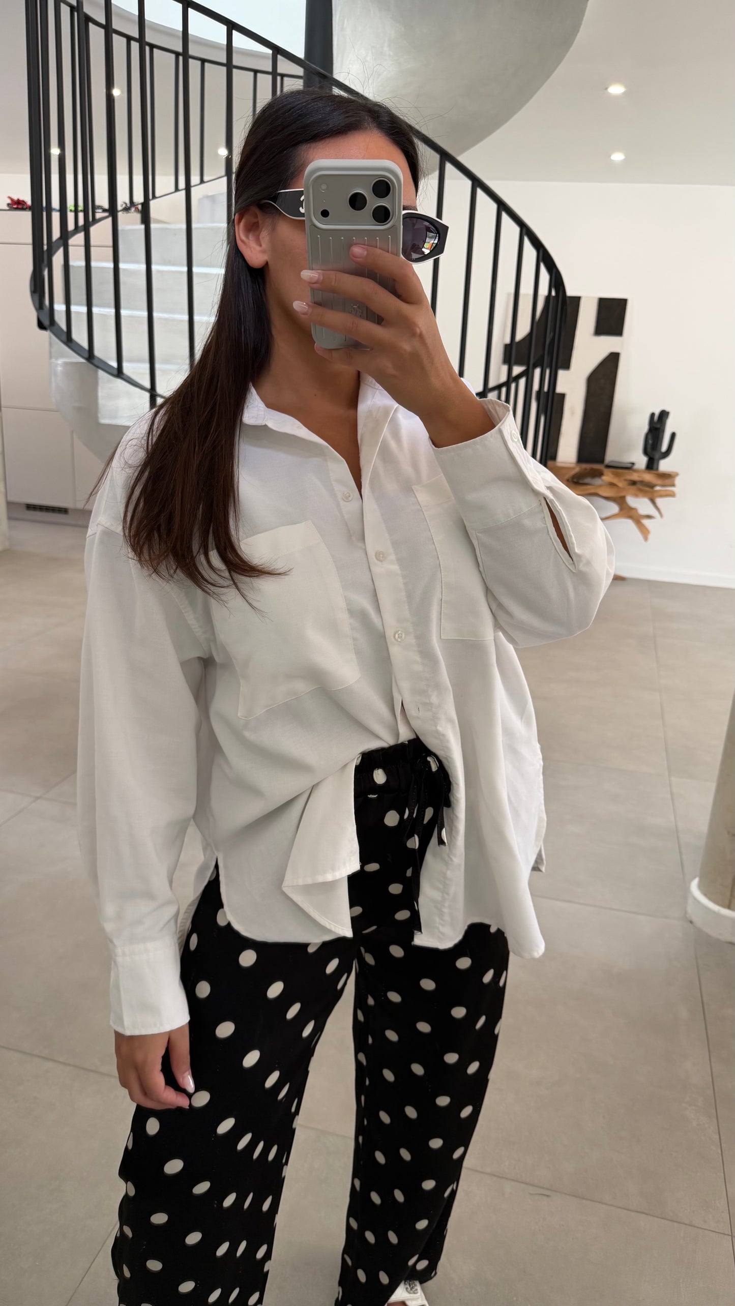 Pantalon fluide à pois