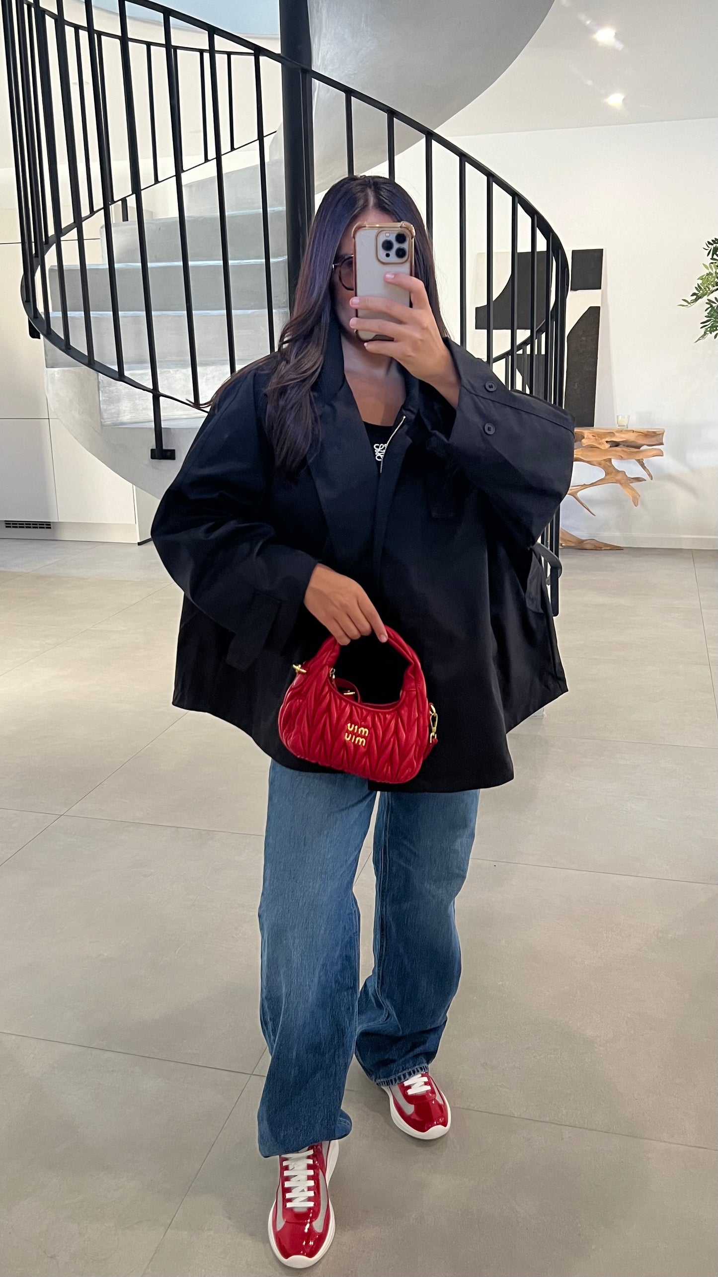 Trench court oversize noir