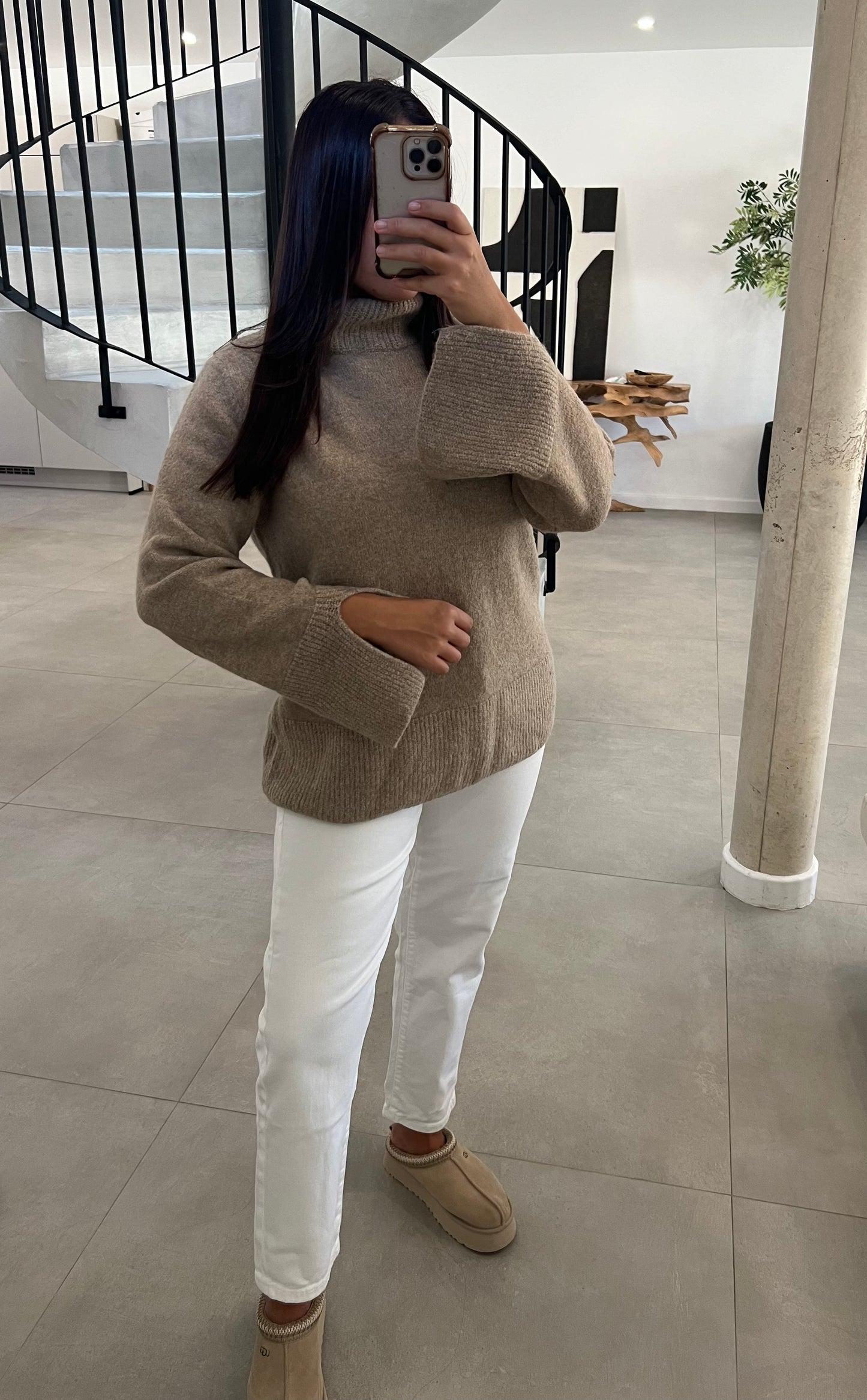 Pull doux beige