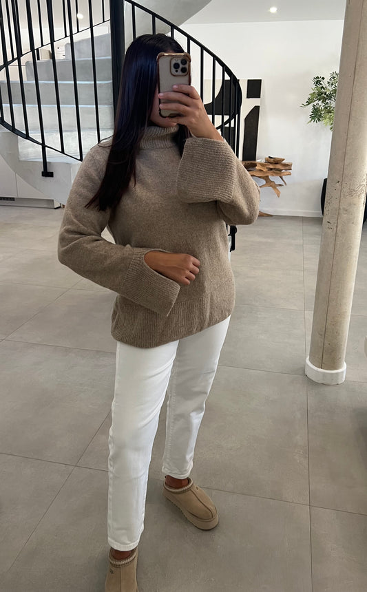 Pull doux beige
