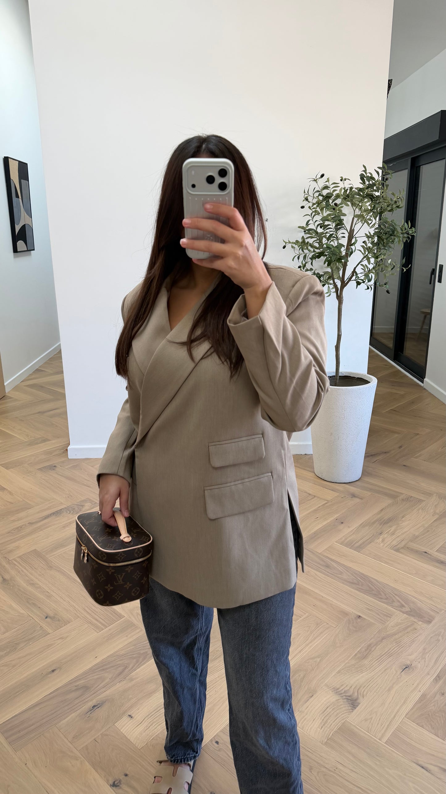 Blazer croisé beige