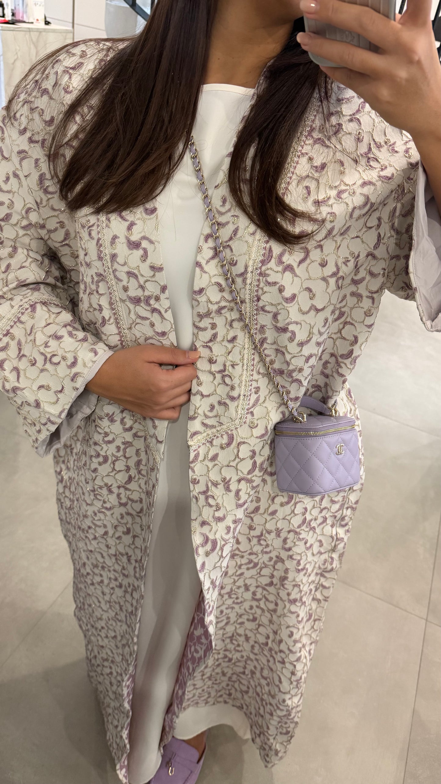 Kimono brocard lilas