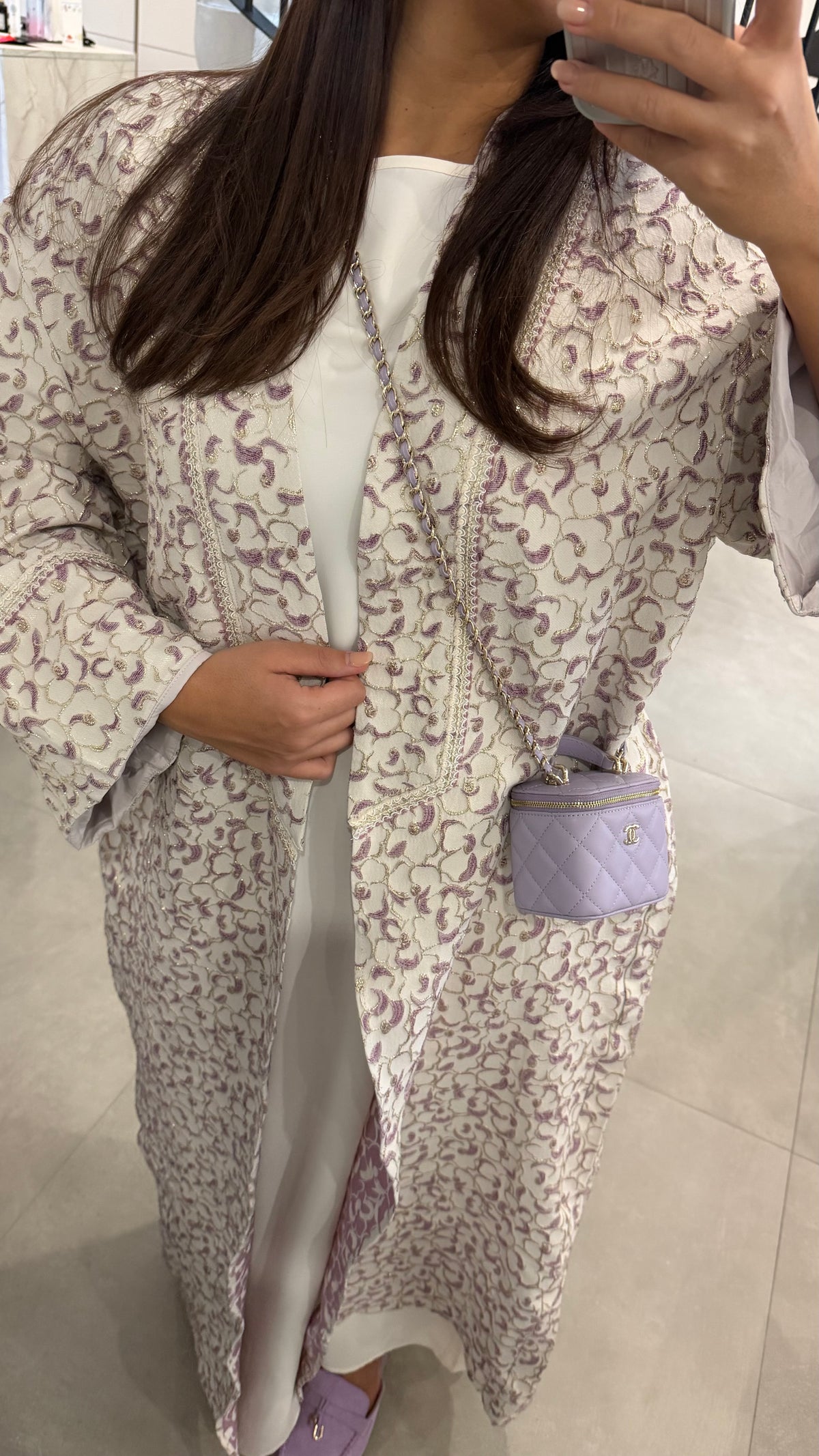 Kimono brocard lilas