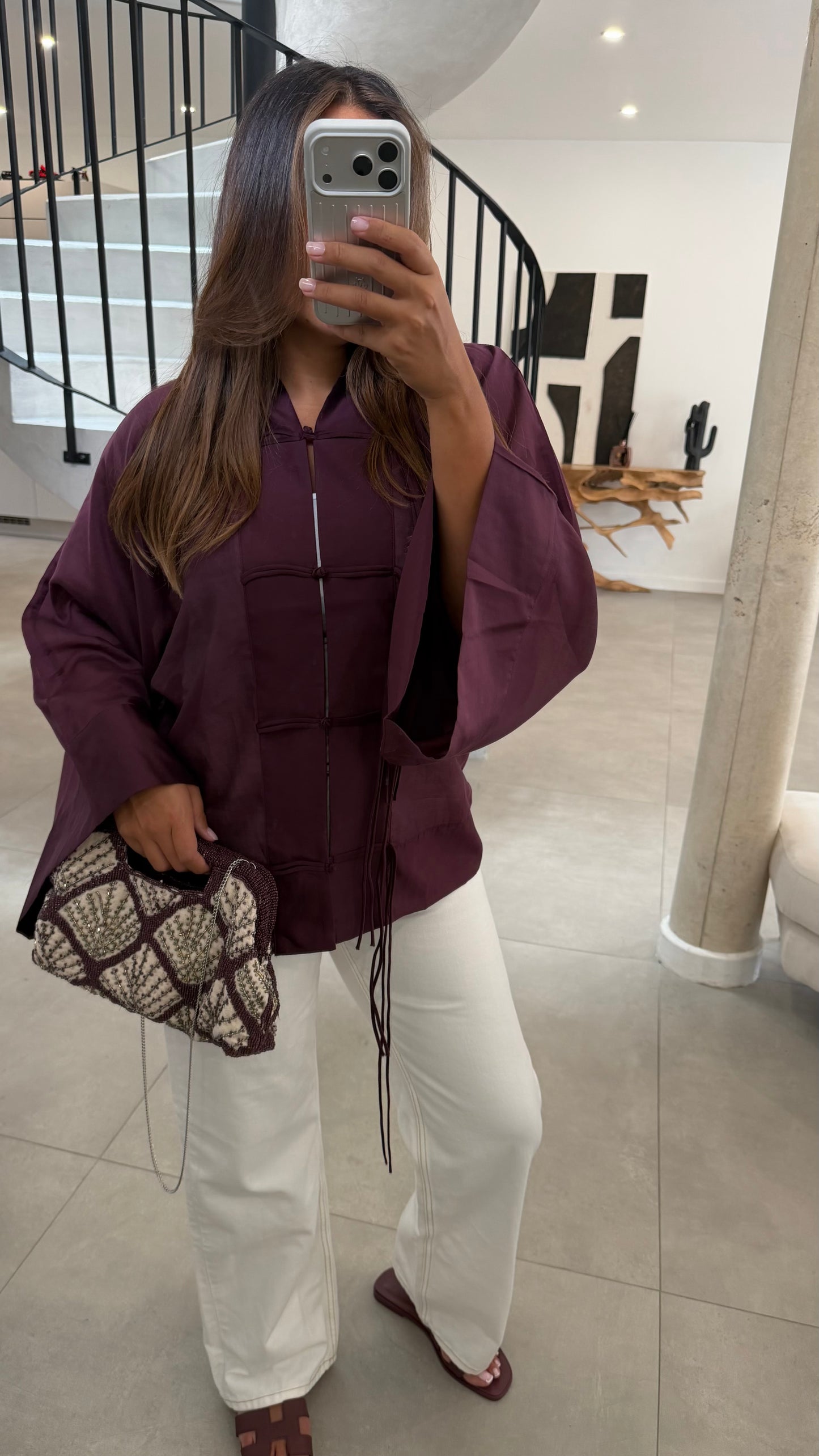 Blouse fluide bordeaux