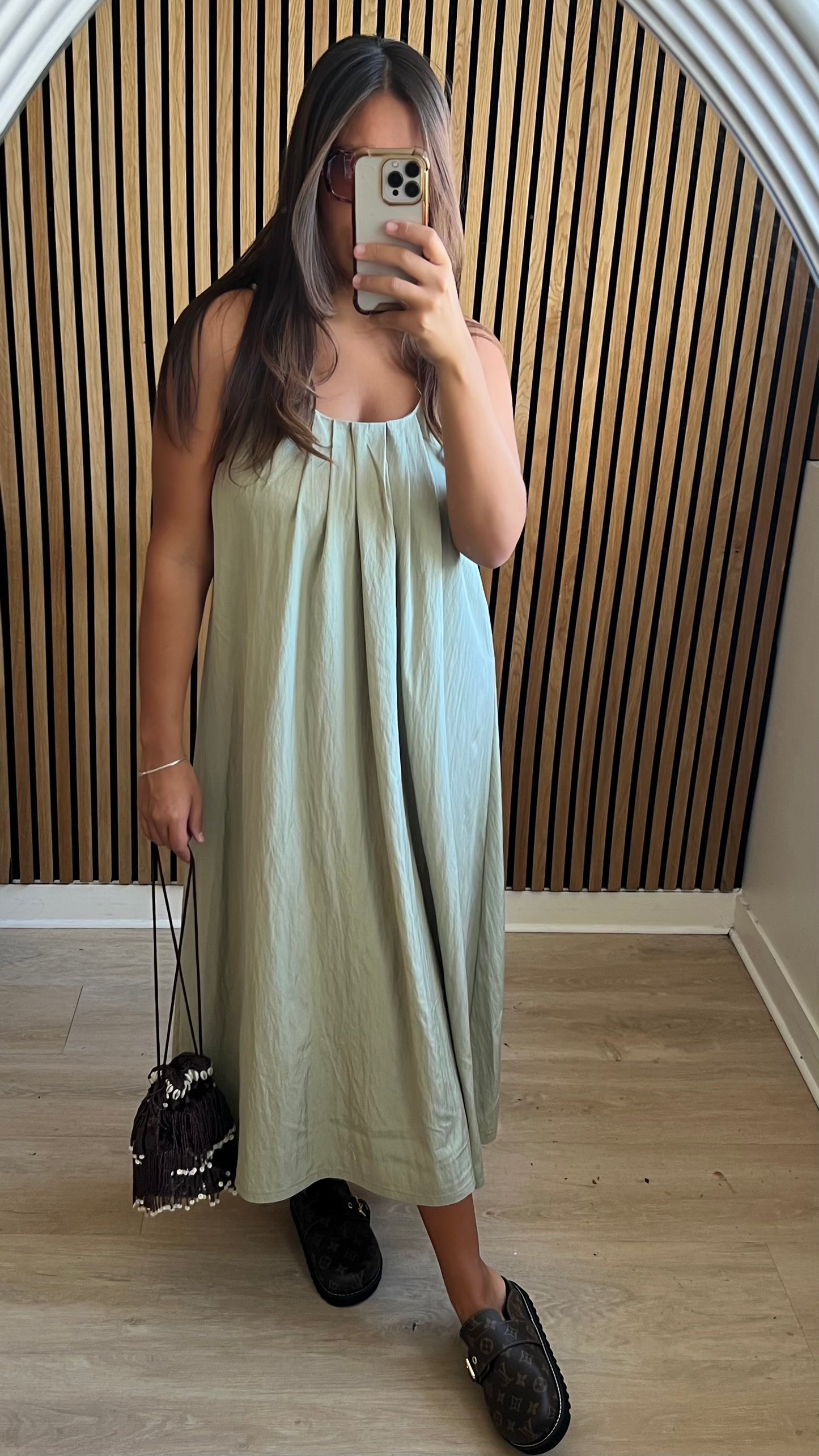 Robe longue kaki