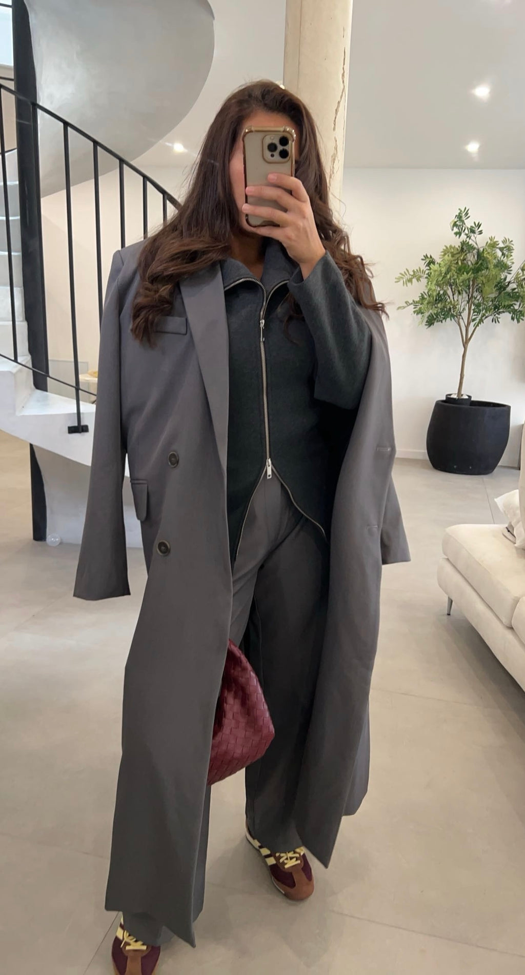 Blazer gris long