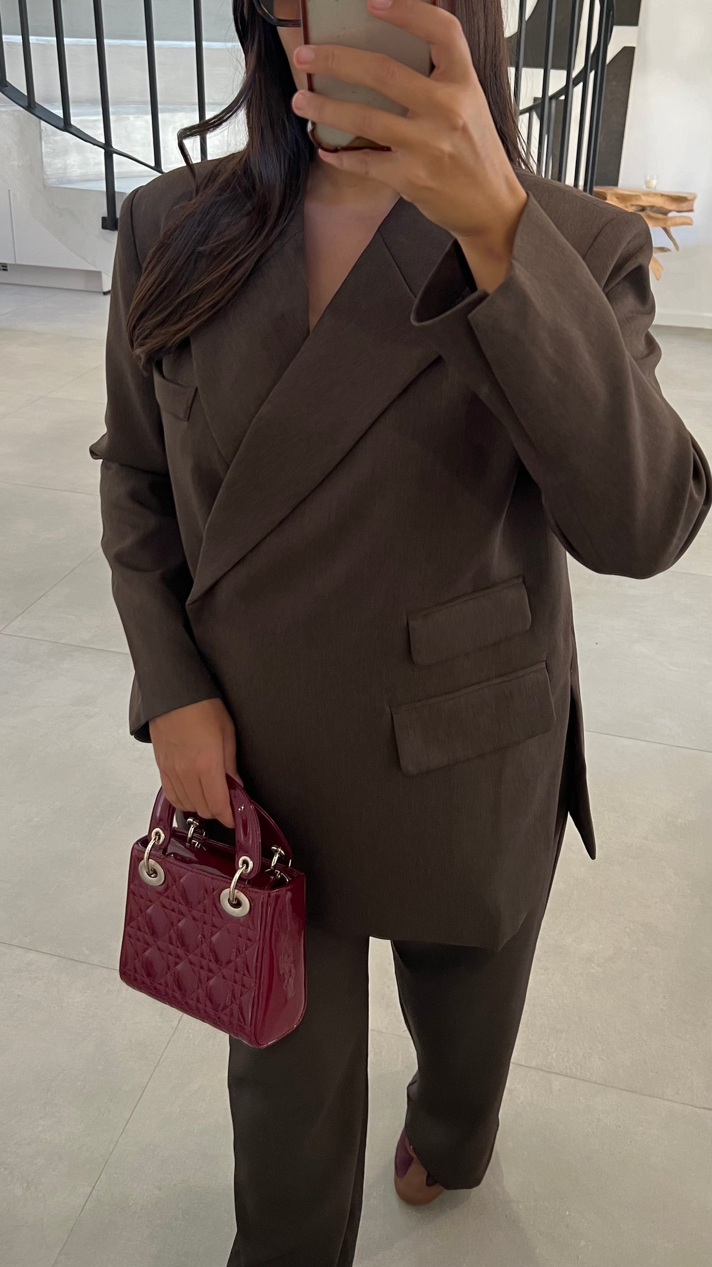 Blazer à poches choco