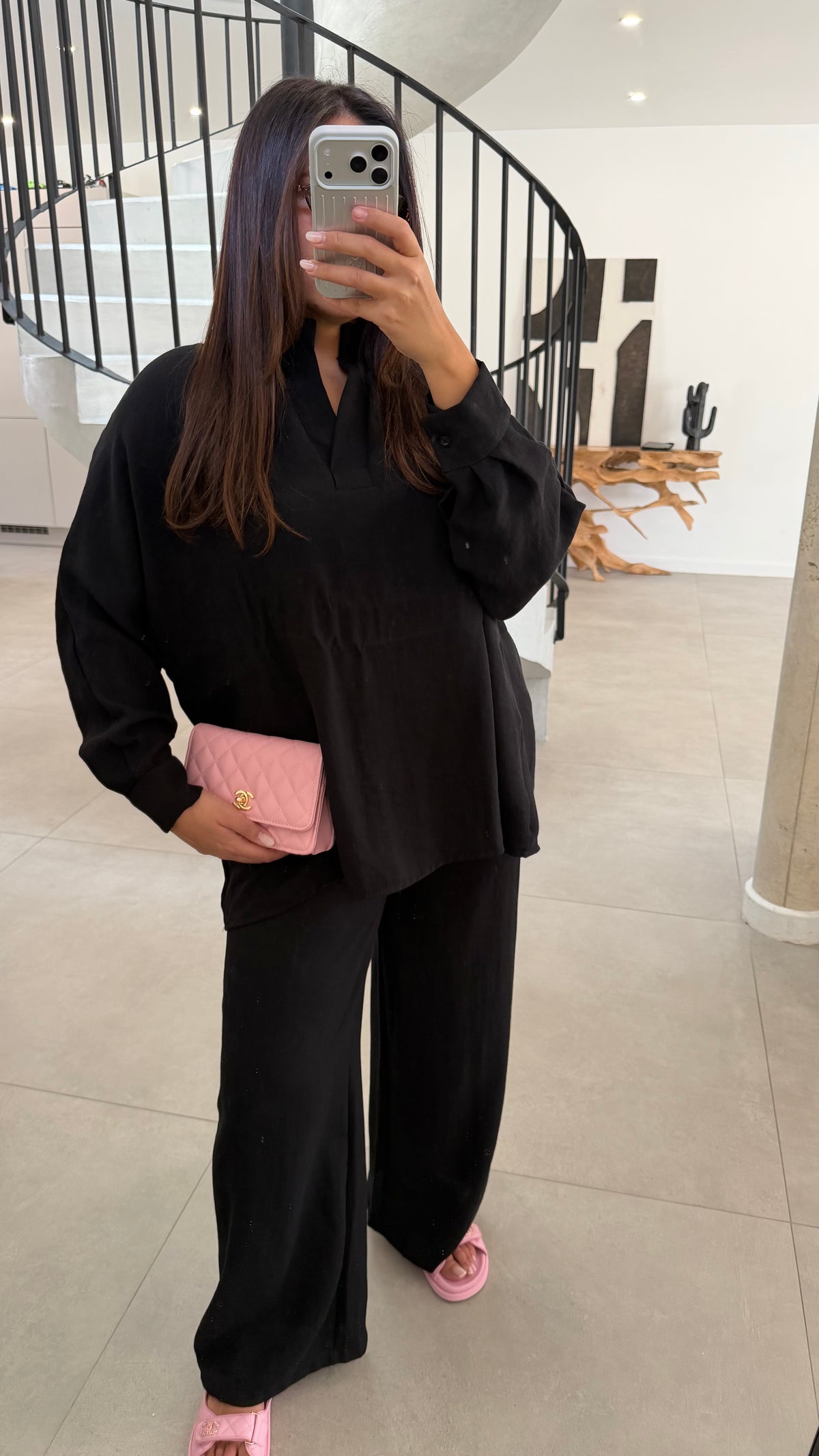 Ensemble noir en viscose