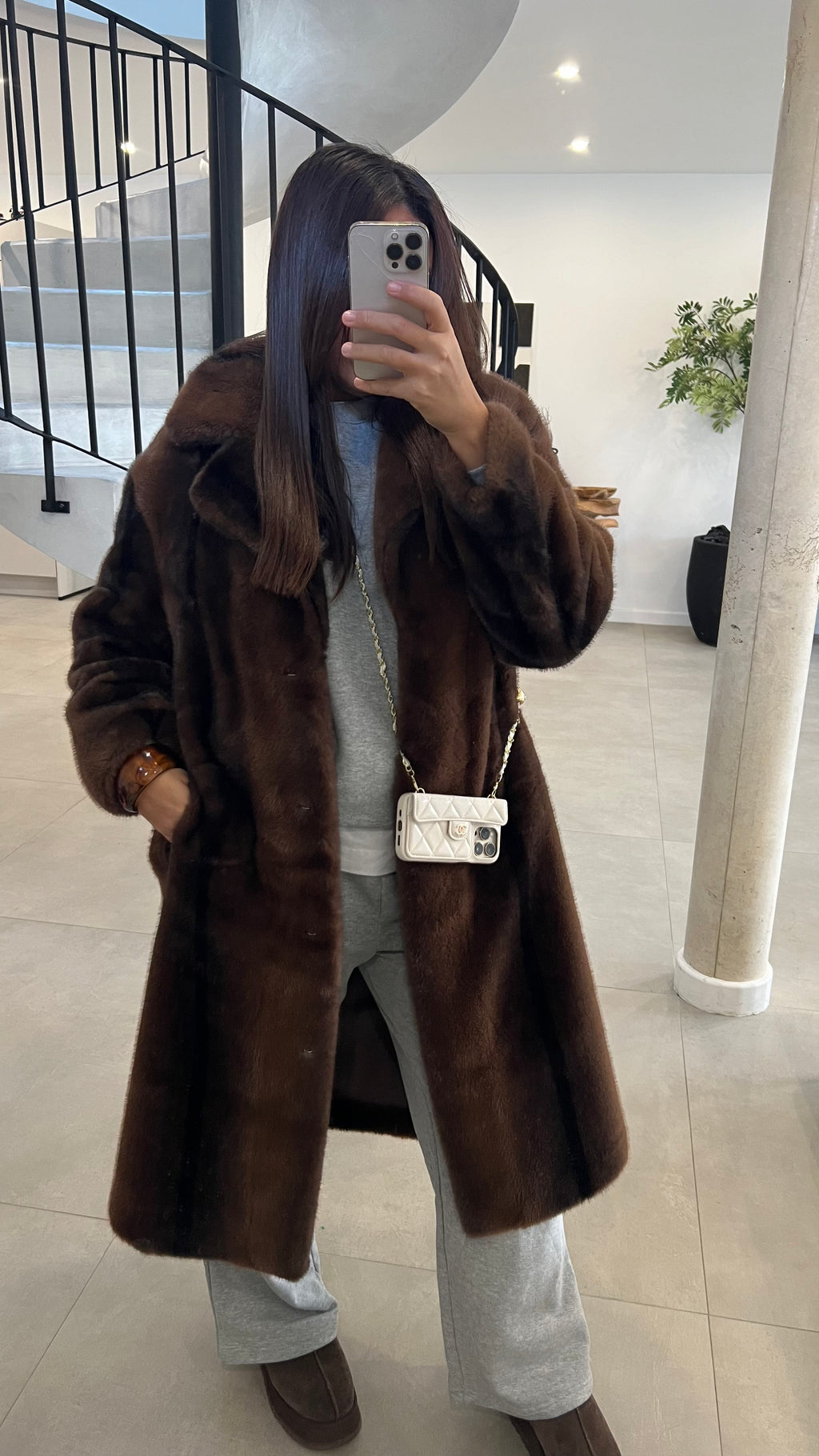 Fourrure longue choco