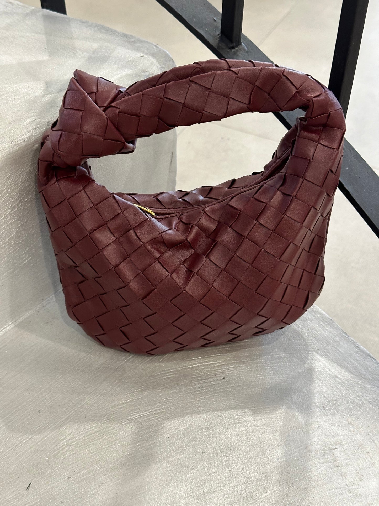 Sac tissé mini bordeaux