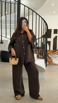 Ensemble en lin marron