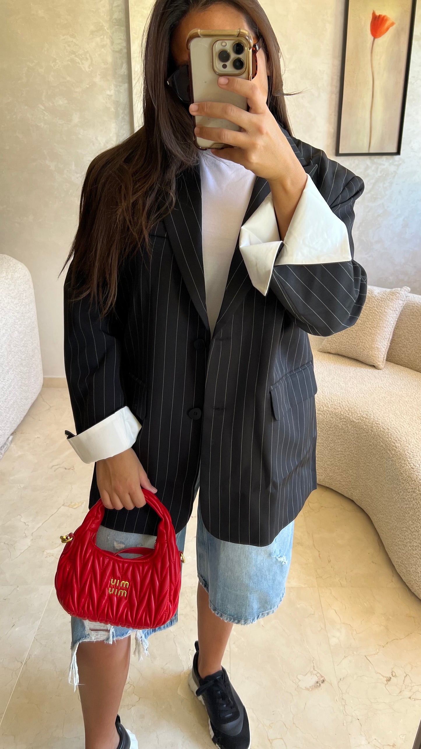 Blazer oversize à rayures
