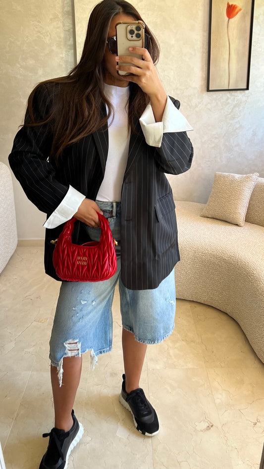 Blazer oversize à rayures