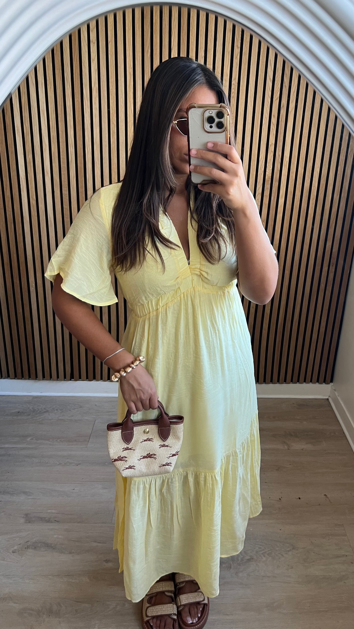 Robe longue jaune