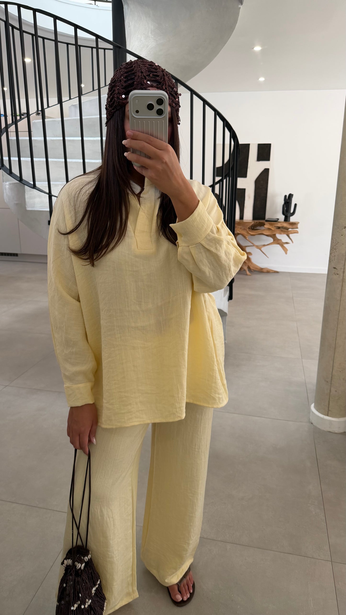 Ensemble jaune en viscose