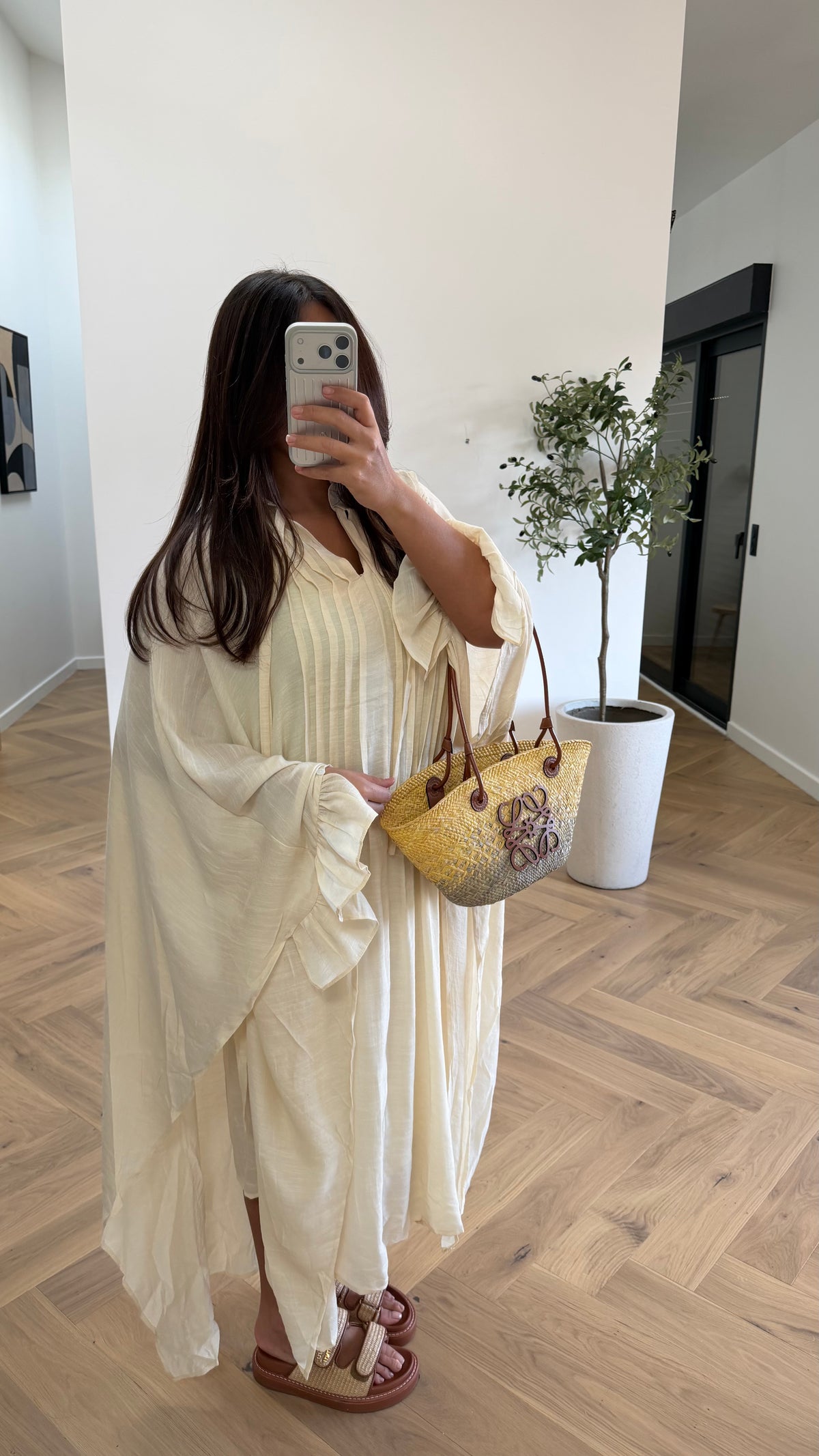 Robe doublé à volant jaune