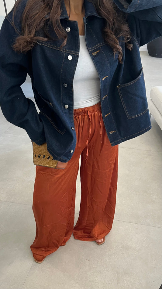 Pantalon palazzo rouille