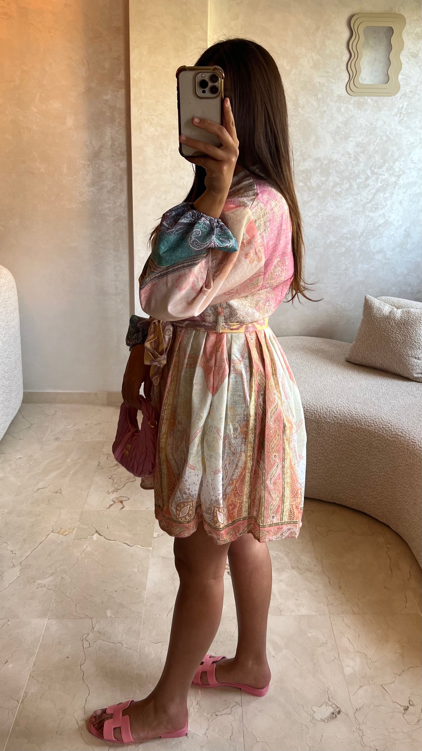Robe courte à motifs