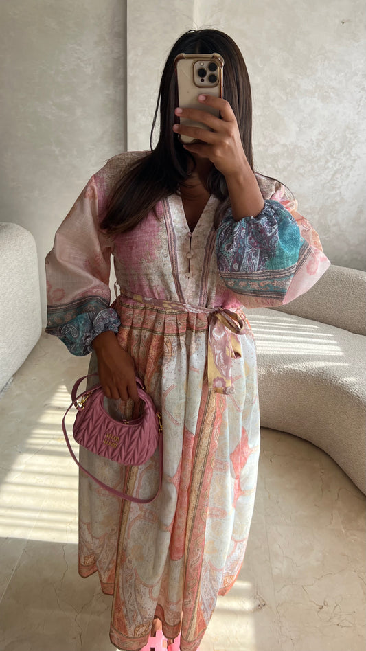 Robe longue à motifs