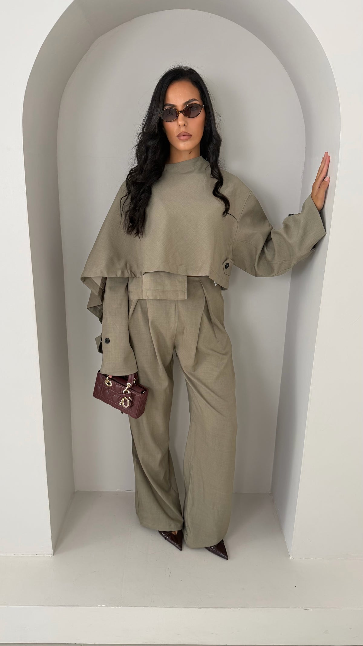 Ensemble cape taupe