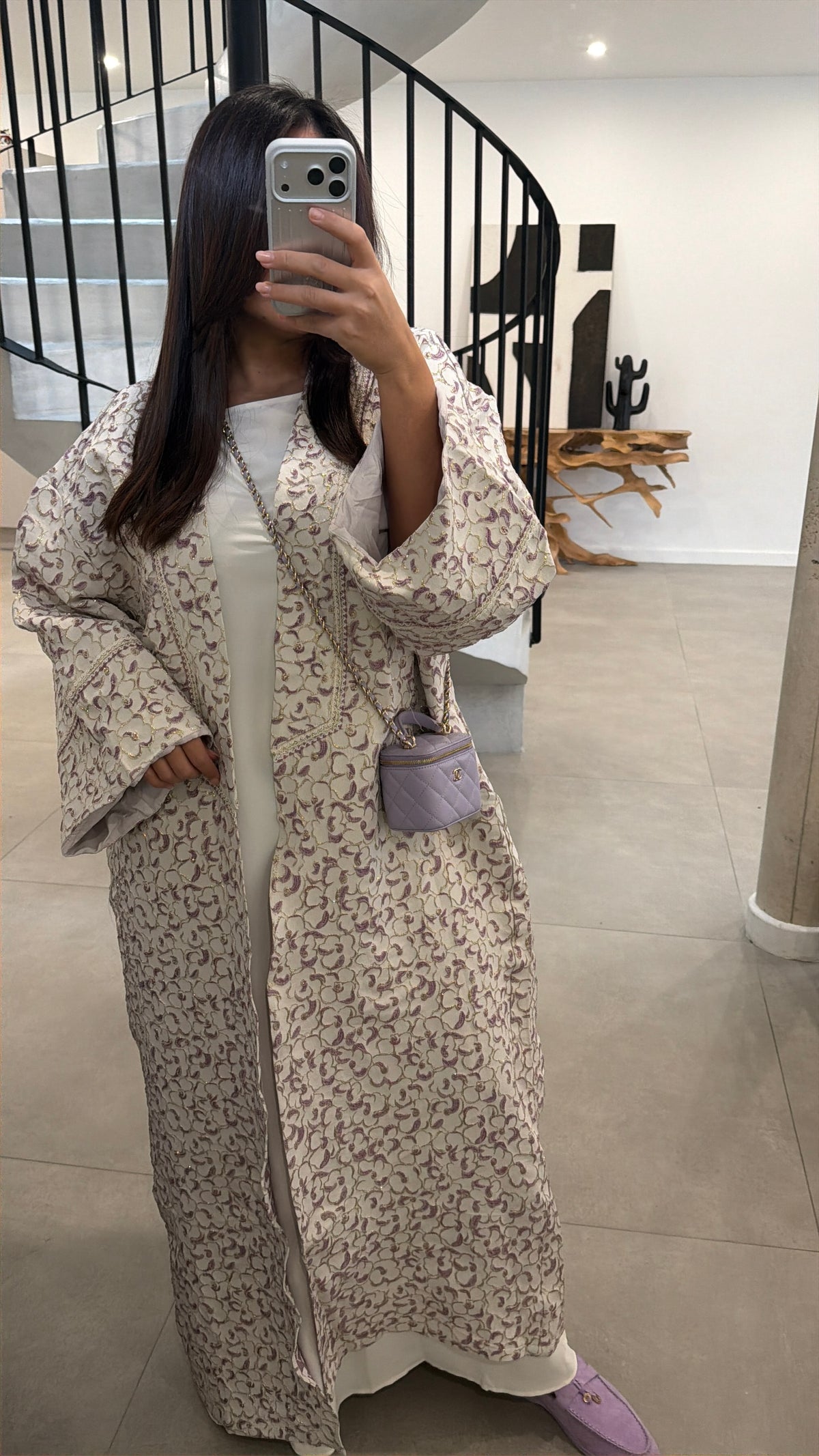 Kimono brocard lilas