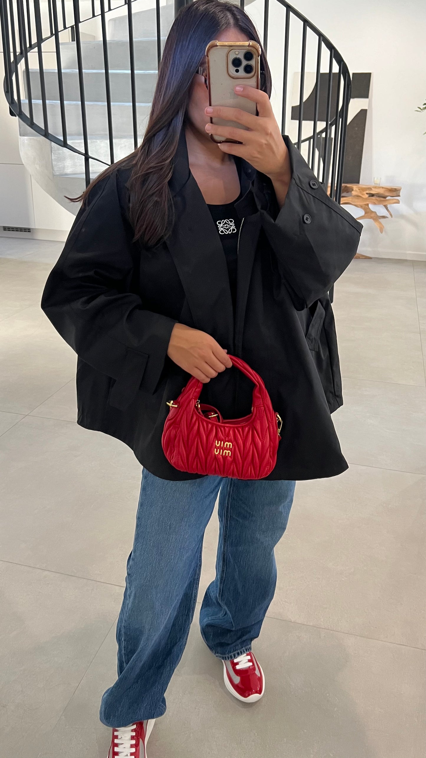 Trench court oversize noir
