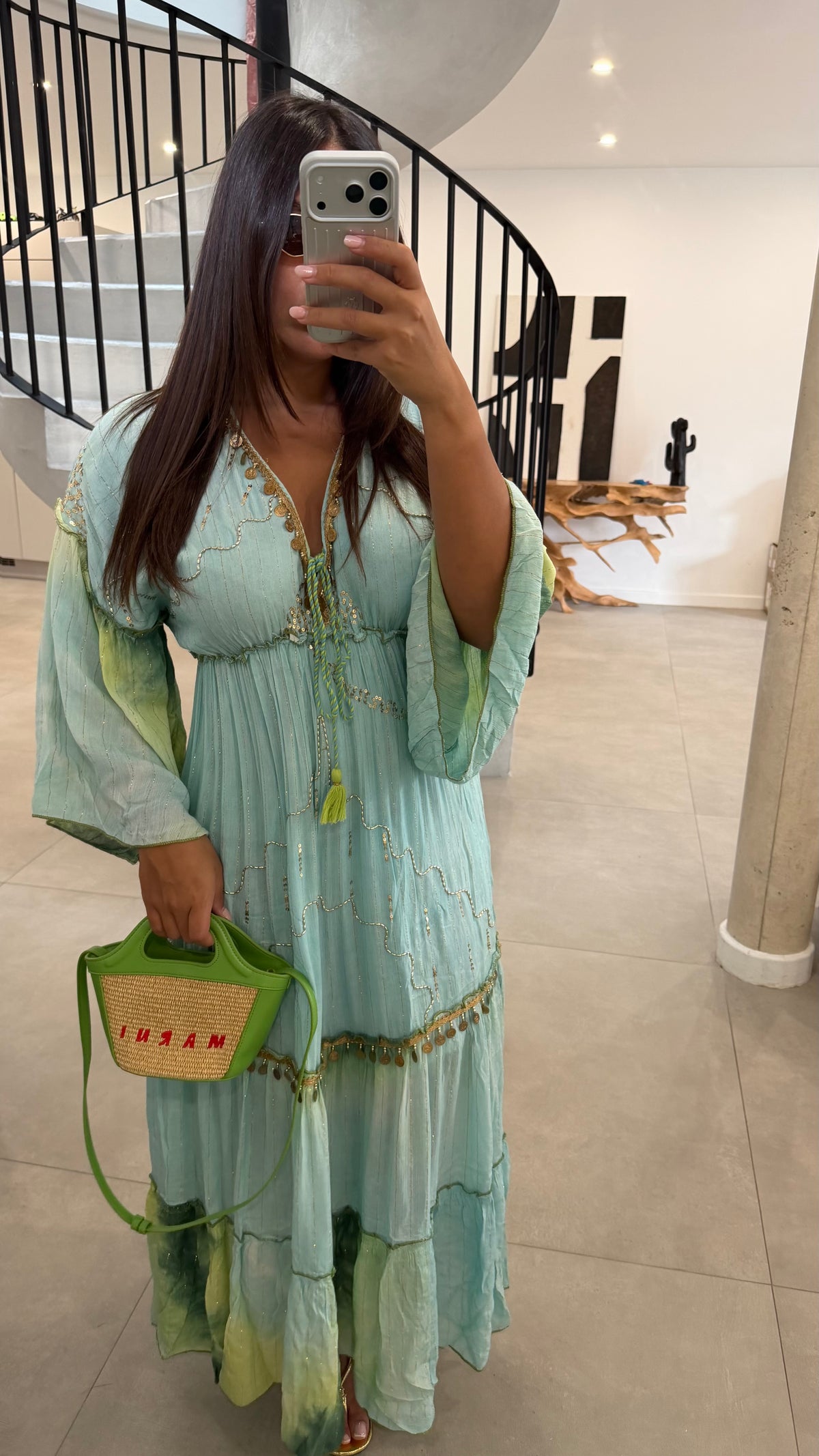 Robe bohème verte
