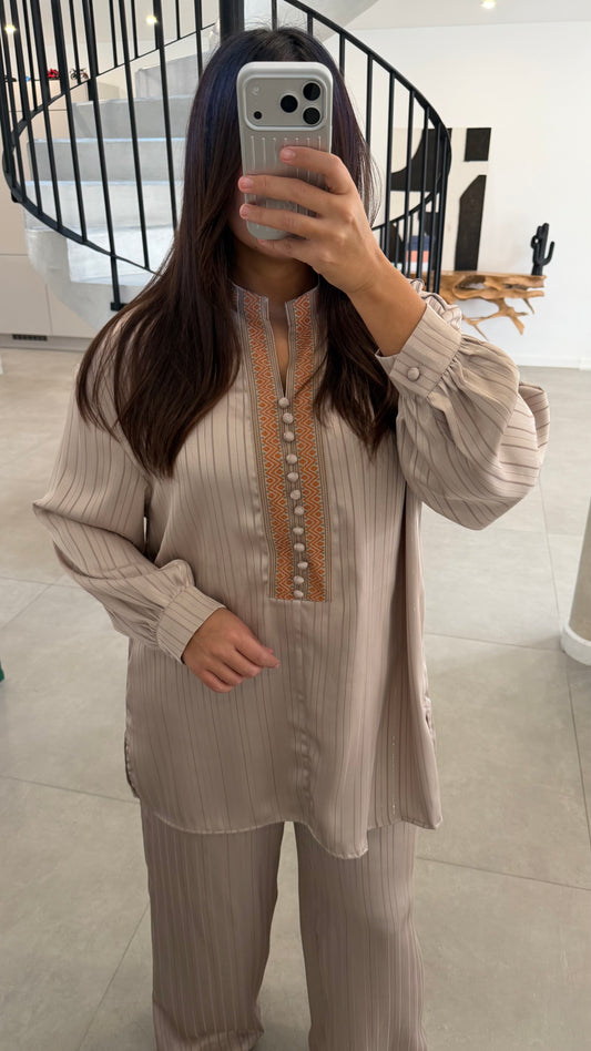 Ensemble satin beige