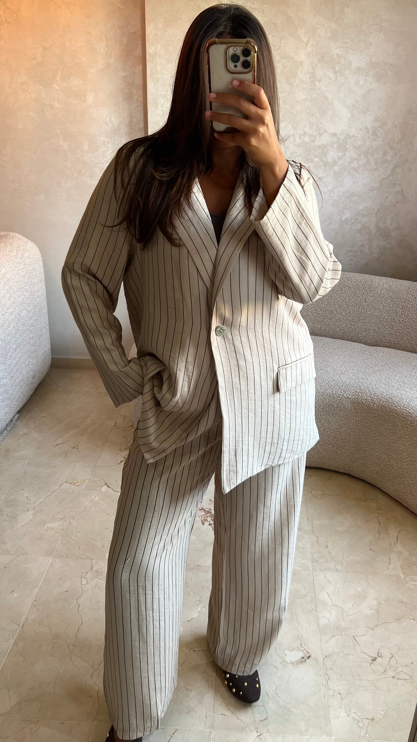 Ensemble tailleur rayé