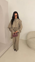 Ensemble cape taupe