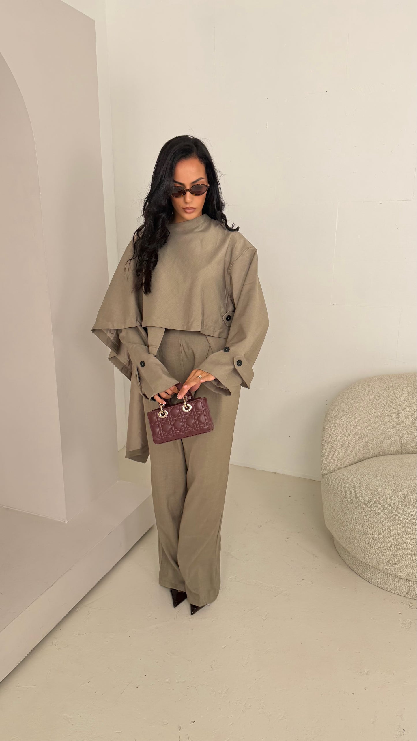 Ensemble cape taupe