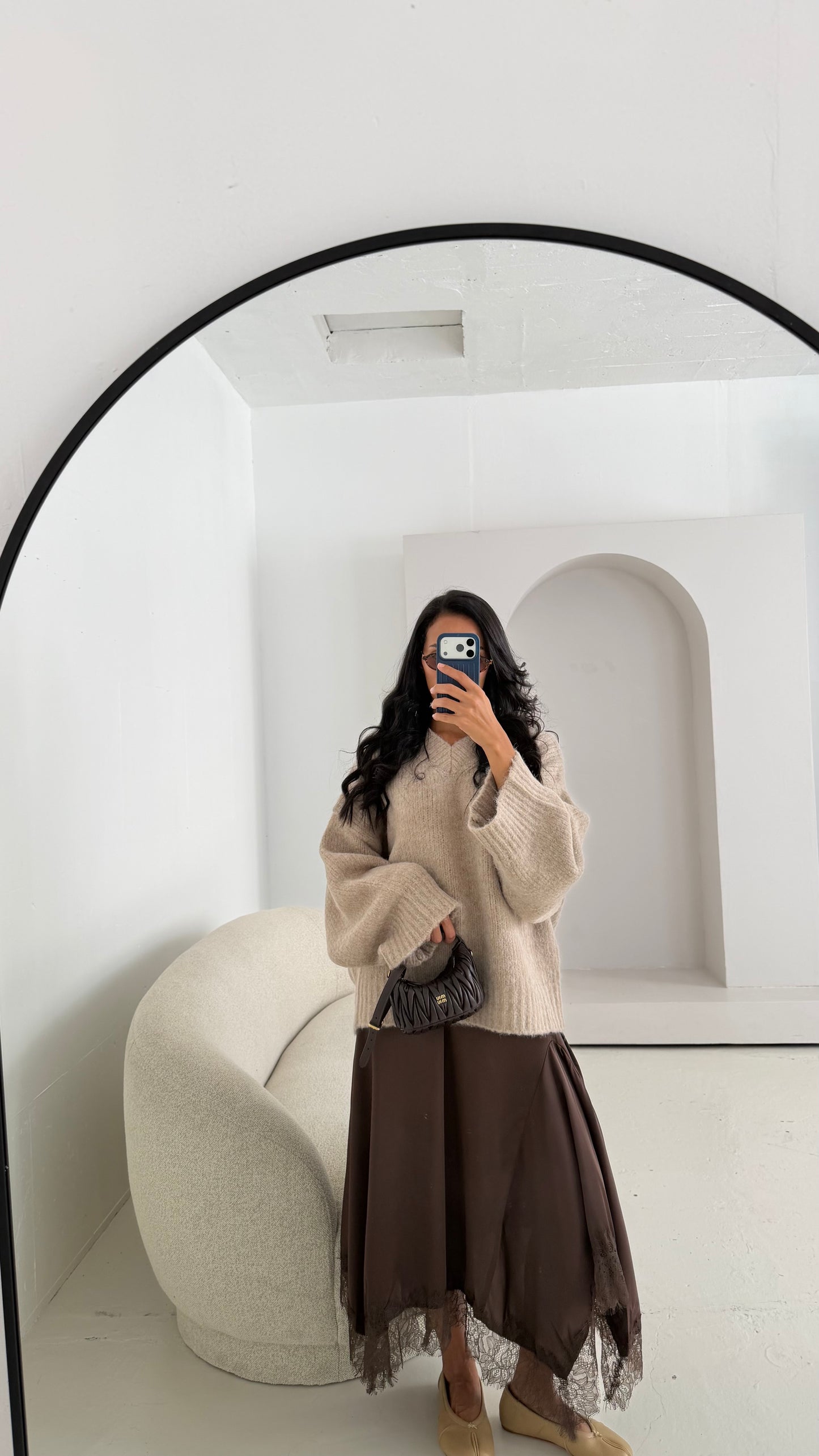 Pull oversize beige
