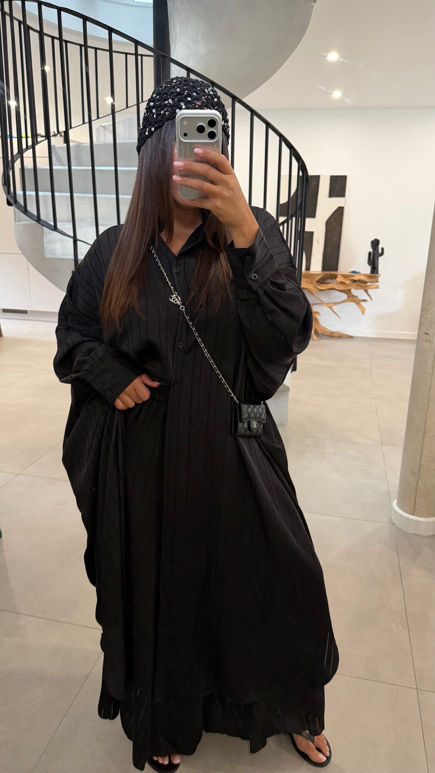 Ensemble chemise longue noir