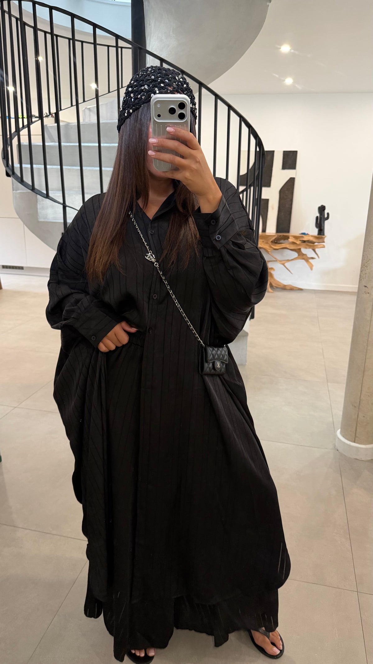 Ensemble chemise longue noir